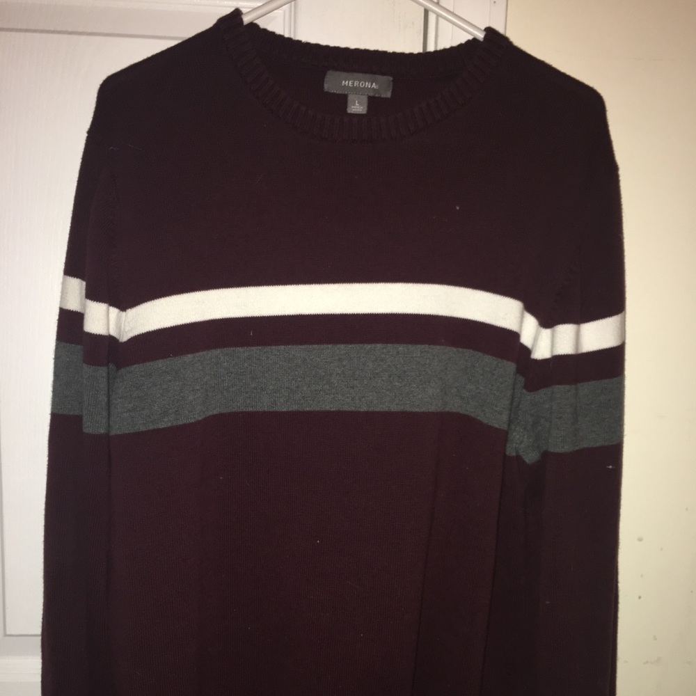 burgundy stripped sweater